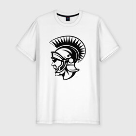 Мужская футболка премиум с принтом Римский воин в Екатеринбурге, 92% хлопок, 8% лайкра | приталенный силуэт, круглый вырез ворота, длина до линии бедра, короткий рукав | rome | воин | война | история | римский воинрим | солдат | шлем