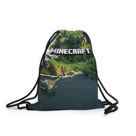 Рюкзак-мешок 3D с принтом Minecraft в Екатеринбурге, 100% полиэстер | плотность ткани — 200 г/м2, размер — 35 х 45 см; лямки — толстые шнурки, застежка на шнуровке, без карманов и подкладки | крипер