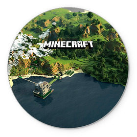 Коврик круглый с принтом Minecraft в Екатеринбурге, резина и полиэстер | круглая форма, изображение наносится на всю лицевую часть | крипер