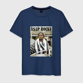 Мужская футболка хлопок с принтом Asap Rocky в Екатеринбурге, 100% хлопок | прямой крой, круглый вырез горловины, длина до линии бедер, слегка спущенное плечо. | asap | rocky | асап | роки | рокки | эйсэп