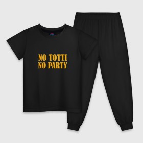 Детская пижама хлопок с принтом No Totti, No party в Екатеринбурге, 100% хлопок |  брюки и футболка прямого кроя, без карманов, на брюках мягкая резинка на поясе и по низу штанин
 | franchesco | roma | totti | рома | тотти