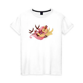 Женская футболка хлопок с принтом Flutter Rock Redux в Екатеринбурге, 100% хлопок | прямой крой, круглый вырез горловины, длина до линии бедер, слегка спущенное плечо | flutterbat | mlp | mylittlepony
