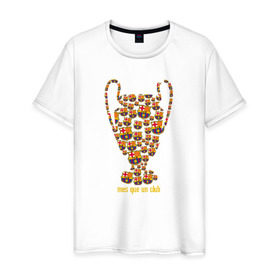 Мужская футболка хлопок с принтом Mes que un club в Екатеринбурге, 100% хлопок | прямой крой, круглый вырез горловины, длина до линии бедер, слегка спущенное плечо. | barca | barcelona | барса | барселона