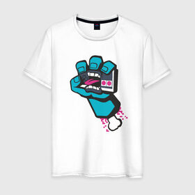 Мужская футболка хлопок с принтом Джойстик в руке в Екатеринбурге, 100% хлопок | прямой крой, круглый вырез горловины, длина до линии бедер, слегка спущенное плечо. | джостик | игры | карикатура | рука