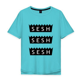 Мужская футболка хлопок Oversize с принтом S.E.S.H в Екатеринбурге, 100% хлопок | свободный крой, круглый ворот, “спинка” длиннее передней части | sash | sesh | саш