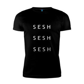 Мужская футболка премиум с принтом S.E.S.H в Екатеринбурге, 92% хлопок, 8% лайкра | приталенный силуэт, круглый вырез ворота, длина до линии бедра, короткий рукав | sash | sesh | саш