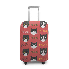 Чехол для чемодана 3D с принтом Meow в Екатеринбурге, 86% полиэфир, 14% спандекс | двустороннее нанесение принта, прорези для ручек и колес | cat | hipster | meow | style | кот | котики | кошка | хипстер | хипстеры