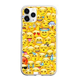 Чехол для iPhone 11 Pro Max матовый с принтом Emoji в Екатеринбурге, Силикон |  | emoji | смайлы | эмоджи
