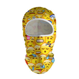 Балаклава 3D с принтом Emoji в Екатеринбурге, 100% полиэстер, ткань с особыми свойствами — Activecool | плотность 150–180 г/м2; хорошо тянется, но при этом сохраняет форму. Закрывает шею, вокруг отверстия для глаз кайма. Единый размер | emoji | смайлы | эмоджи