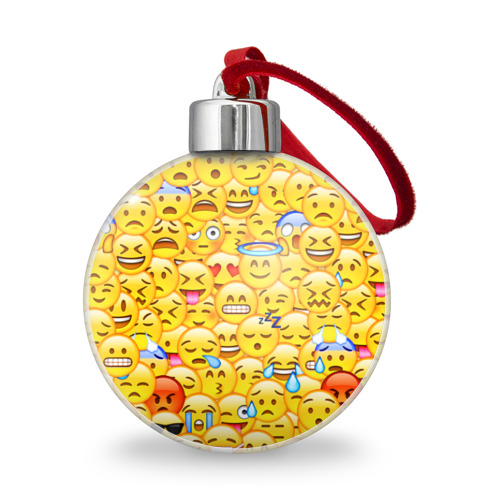 Ёлочный шар с принтом Emoji в Екатеринбурге, Пластик | Диаметр: 77 мм | Тематика изображения на принте: emoji | смайлы | эмоджи