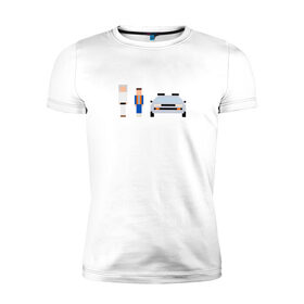 Мужская футболка премиум с принтом Назад в будущее в Екатеринбурге, 92% хлопок, 8% лайкра | приталенный силуэт, круглый вырез ворота, длина до линии бедра, короткий рукав | Тематика изображения на принте: 