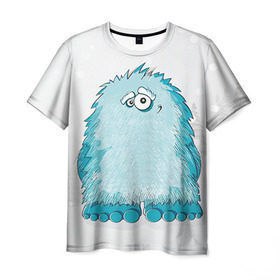Мужская футболка 3D с принтом Йети в Екатеринбурге, 100% полиэфир | прямой крой, круглый вырез горловины, длина до линии бедер | yeti | ети | йети | монстр | монстрик | снежный человек | чудовище