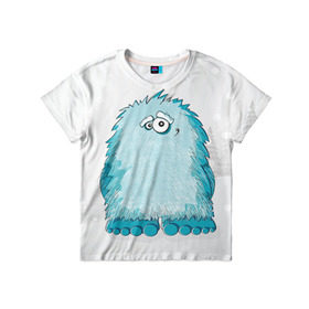 Детская футболка 3D с принтом Йети в Екатеринбурге, 100% гипоаллергенный полиэфир | прямой крой, круглый вырез горловины, длина до линии бедер, чуть спущенное плечо, ткань немного тянется | yeti | ети | йети | монстр | монстрик | снежный человек | чудовище