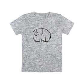 Детская футболка хлопок с принтом самодостаточный слоник в Екатеринбурге, 100% хлопок | круглый вырез горловины, полуприлегающий силуэт, длина до линии бедер | слон