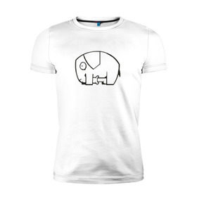 Мужская футболка премиум с принтом самодостаточный слоник в Екатеринбурге, 92% хлопок, 8% лайкра | приталенный силуэт, круглый вырез ворота, длина до линии бедра, короткий рукав | слон