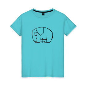 Женская футболка хлопок с принтом самодостаточный слоник в Екатеринбурге, 100% хлопок | прямой крой, круглый вырез горловины, длина до линии бедер, слегка спущенное плечо | слон