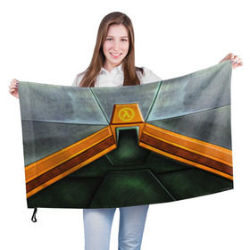 Флаг 3D с принтом Костюм Гордона Фримена в Екатеринбурге, 100% полиэстер | плотность ткани — 95 г/м2, размер — 67 х 109 см. Принт наносится с одной стороны | freeman | gordon | half life | гордон | лайф | фримен | халва | халф