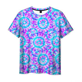 Мужская футболка 3D с принтом Tie dye в Екатеринбурге, 100% полиэфир | прямой крой, круглый вырез горловины, длина до линии бедер | tie dye