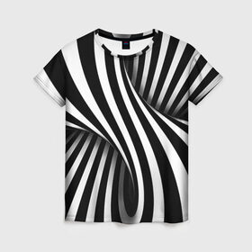 Женская футболка 3D с принтом Оптические иллюзии в Екатеринбурге, 100% полиэфир ( синтетическое хлопкоподобное полотно) | прямой крой, круглый вырез горловины, длина до линии бедер | глюк | иллюзия | мем | оптика | орнамент | узор
