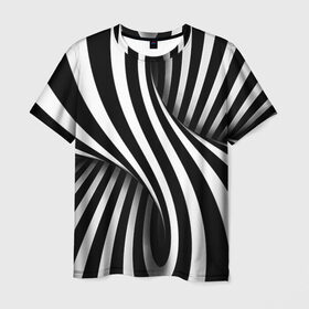 Мужская футболка 3D с принтом Оптические иллюзии в Екатеринбурге, 100% полиэфир | прямой крой, круглый вырез горловины, длина до линии бедер | Тематика изображения на принте: глюк | иллюзия | мем | оптика | орнамент | узор
