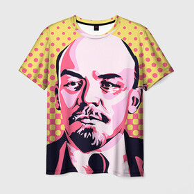 Мужская футболка 3D с принтом Поп-арт. Ленин в Екатеринбурге, 100% полиэфир | прямой крой, круглый вырез горловины, длина до линии бедер | Тематика изображения на принте: lenin | ильич | ленин | поп арт | ретро | ссср | товарищ