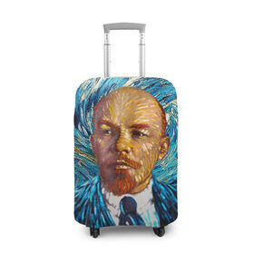 Чехол для чемодана 3D с принтом Ленин по мотивам Ван Гога в Екатеринбурге, 86% полиэфир, 14% спандекс | двустороннее нанесение принта, прорези для ручек и колес | lenin | ван гог | ильич | ленин | ретро | ссср | товарищ