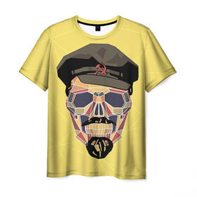 Мужская футболка 3D с принтом Полигональный череп Ленина в Екатеринбурге, 100% полиэфир | прямой крой, круглый вырез горловины, длина до линии бедер | lenin | ильич | ленин | полигональный череп | ретро | ссср | товарищ | череп