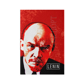 Обложка для паспорта матовая кожа с принтом Ленин в Екатеринбурге, натуральная матовая кожа | размер 19,3 х 13,7 см; прозрачные пластиковые крепления | Тематика изображения на принте: lenin | ильич | ленин | ретро | ссср | товарищ