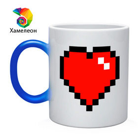 Кружка хамелеон с принтом Minecraft сердце в Екатеринбурге, керамика | меняет цвет при нагревании, емкость 330 мл | minecraft | minecraft сердцесердце | игра | майнкрафт.