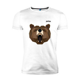 Мужская футболка премиум с принтом Медведь Plan B №1 (черный) в Екатеринбурге, 92% хлопок, 8% лайкра | приталенный силуэт, круглый вырез ворота, длина до линии бедра, короткий рукав | Тематика изображения на принте: 