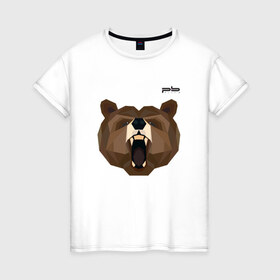 Женская футболка хлопок с принтом Медведь Plan B №1 (черный) в Екатеринбурге, 100% хлопок | прямой крой, круглый вырез горловины, длина до линии бедер, слегка спущенное плечо | 