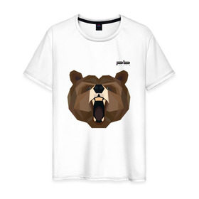 Мужская футболка хлопок с принтом Медведь Plan B №1 (черный) в Екатеринбурге, 100% хлопок | прямой крой, круглый вырез горловины, длина до линии бедер, слегка спущенное плечо. | 