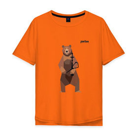 Мужская футболка хлопок Oversize с принтом Медведь Plan B №2 (чёрный) в Екатеринбурге, 100% хлопок | свободный крой, круглый ворот, “спинка” длиннее передней части | planb | кальян | медведь | на макете изображен бурый медведь с кальяном | планб
