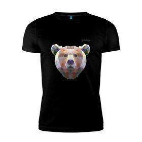Мужская футболка премиум с принтом Медведь Plan B №5 (чёрный) в Екатеринбурге, 92% хлопок, 8% лайкра | приталенный силуэт, круглый вырез ворота, длина до линии бедра, короткий рукав | Тематика изображения на принте: planb | кальян | медведь | планб