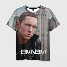 Мужская футболка 3D с принтом Eminem в Екатеринбурге, 100% полиэфир | прямой крой, круглый вырез горловины, длина до линии бедер | eminem | music | rap | музыка | реп | эминем
