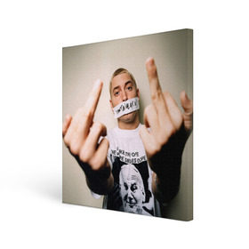 Холст квадратный с принтом Eminem в Екатеринбурге, 100% ПВХ |  | eminem | music | rap | музыка | реп | эминем