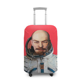 Чехол для чемодана 3D с принтом Ленин космонавт в Екатеринбурге, 86% полиэфир, 14% спандекс | двустороннее нанесение принта, прорези для ручек и колес | lenin | ильич | космонавт | космос | ленин | ретро | ссср | товарищ