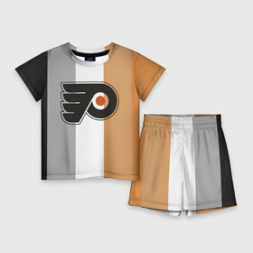 Детский костюм с шортами 3D с принтом Philadelphia Flyers в Екатеринбурге,  |  | nhl | philadelphia flyers | спорт | хоккей