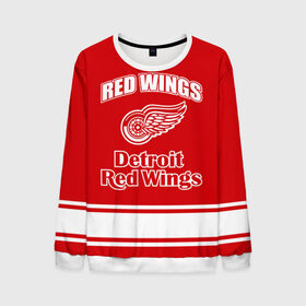 Мужской свитшот 3D с принтом Detroit red wings в Екатеринбурге, 100% полиэстер с мягким внутренним слоем | круглый вырез горловины, мягкая резинка на манжетах и поясе, свободная посадка по фигуре | detroit red wings | nhl | спорт | хоккей
