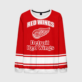 Мужской свитшот 3D с принтом Detroit red wings в Екатеринбурге, 100% полиэстер с мягким внутренним слоем | круглый вырез горловины, мягкая резинка на манжетах и поясе, свободная посадка по фигуре | Тематика изображения на принте: detroit red wings | nhl | спорт | хоккей