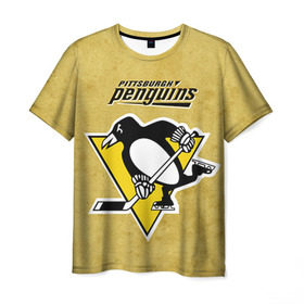 Мужская футболка 3D с принтом Pittsburgh Pinguins в Екатеринбурге, 100% полиэфир | прямой крой, круглый вырез горловины, длина до линии бедер | nhl | pittsburgh pinguins | спорт | хоккей