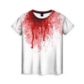 Женская футболка 3D с принтом Кровь в Екатеринбурге, 100% полиэфир ( синтетическое хлопкоподобное полотно) | прямой крой, круглый вырез горловины, длина до линии бедер | halloween | без головы | кровь | праздник | тыква | хэллоуин
