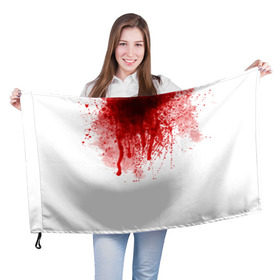 Флаг 3D с принтом Кровь в Екатеринбурге, 100% полиэстер | плотность ткани — 95 г/м2, размер — 67 х 109 см. Принт наносится с одной стороны | halloween | без головы | кровь | праздник | тыква | хэллоуин