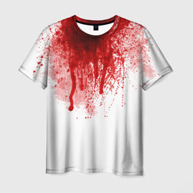 Мужская футболка 3D с принтом Кровь в Екатеринбурге, 100% полиэфир | прямой крой, круглый вырез горловины, длина до линии бедер | halloween | без головы | кровь | праздник | тыква | хэллоуин