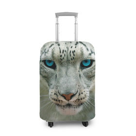 Чехол для чемодана 3D с принтом Снежный барс в Екатеринбурге, 86% полиэфир, 14% спандекс | двустороннее нанесение принта, прорези для ручек и колес | барс | животные | кошка | снежный барс