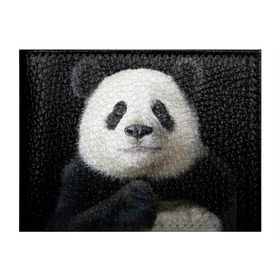Обложка для студенческого билета с принтом Панда в Екатеринбурге, натуральная кожа | Размер: 11*8 см; Печать на всей внешней стороне | панда