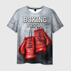 Мужская футболка 3D с принтом Boxing в Екатеринбурге, 100% полиэфир | прямой крой, круглый вырез горловины, длина до линии бедер | boxing | boxing russia | бокс | боксер | перчатки