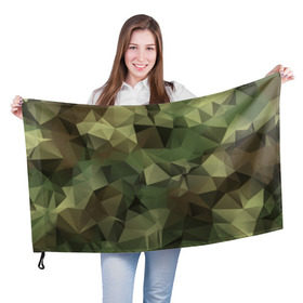 Флаг 3D с принтом Камуфляж в Екатеринбурге, 100% полиэстер | плотность ткани — 95 г/м2, размер — 67 х 109 см. Принт наносится с одной стороны | хаки