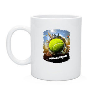Кружка с принтом Уимблдон (Wimbledon) в Екатеринбурге, керамика | объем — 330 мл, диаметр — 80 мм. Принт наносится на бока кружки, можно сделать два разных изображения | wimbledon | англия | большой теннис | великобритания | теннисный мяч | уимблдон