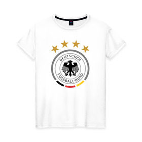 Женская футболка хлопок с принтом Сборная Германии в Екатеринбурге, 100% хлопок | прямой крой, круглый вырез горловины, длина до линии бедер, слегка спущенное плечо | germany | германия